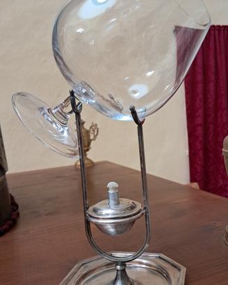 SET PER COGNAC IN CRISTALLO E SILVER PLATED