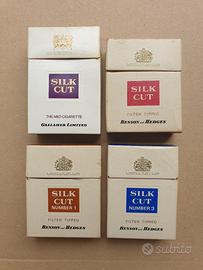 LOTTO 4 PACCHETTI SIGARETTE SILK CUT VUOTI ‘80