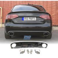 DIFFUSORE AUDI A4 B8 11-15 LOOK RS4 DOPPIA USCITA