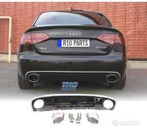DIFFUSORE AUDI A4 B8 11-15 LOOK RS4 DOPPIA USCITA