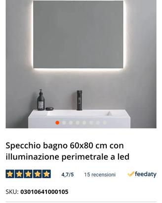 specchio led bagno 60 X 80