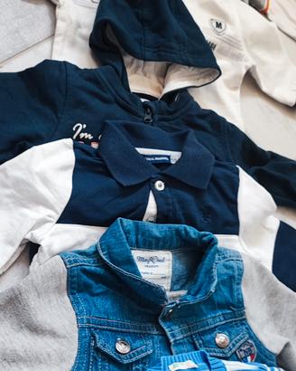 Lotto bimbo/a 0–9 mesi (23 pezzi) marche varie