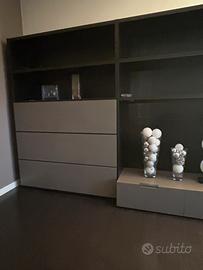 Wall system libreria POLIFORM con cassettoni