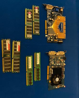 Kit memorie e due sxhede video AGP