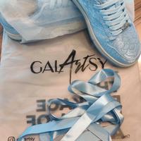 Scarpe GalArtsy azzurre Nihonga Sneakers in seta
