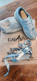 Scarpe GalArtsy azzurre Nihonga Sneakers in seta