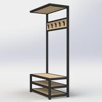 Appendiabiti con panca scarpiera stile industrial