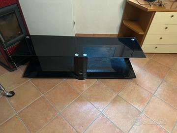Tavolino tv in cristallo nero