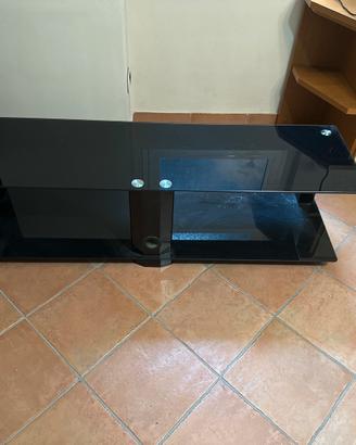 Tavolino tv in cristallo nero