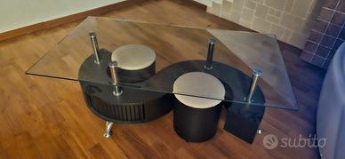 Tavolino moderno con 2 sgabelli