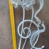 Fiori foglie e varie bianco murano ricambi