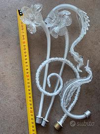 Fiori foglie e varie bianco murano ricambi