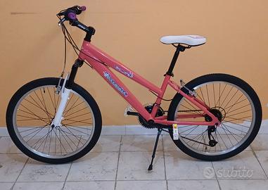 bicicletta 24' per bambina, rosa, cambio shimano
