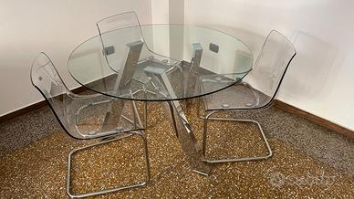 Tavolo rotondo in vetro