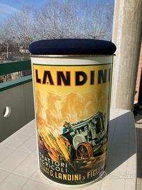 Pouf contenitore Landini cilindrico vintage