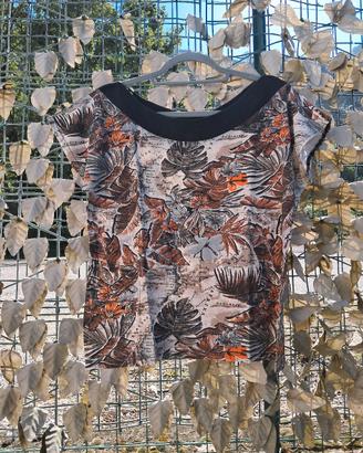 Top/Blusa Estiva con Stampa Botanica