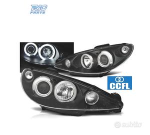 FARI PEUGEOT 206 98-08 ANGEL EYES CCFL FONDO NERO