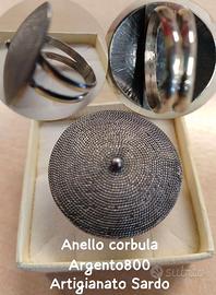 Anello corbula tonda in argento 800 Artigianato Sa