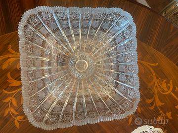 Centro tavola quadrato cristallo Boemia