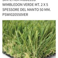 Prato sintetico Wimbledon 5x2 h. 5cm nuovi