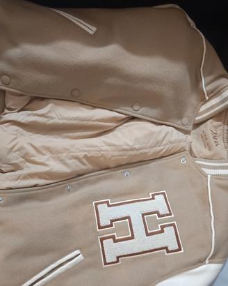 zara giacca bomber beige a contrasto 