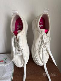 Sneakers Calvin Klein jeans bianche platform n.37