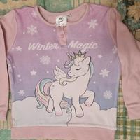 maglia pigiama bimba età anni 5 , stampa unicorno