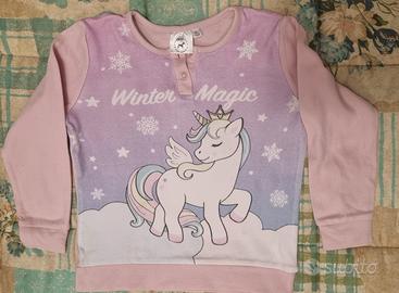 maglia pigiama bimba età anni 5 , stampa unicorno