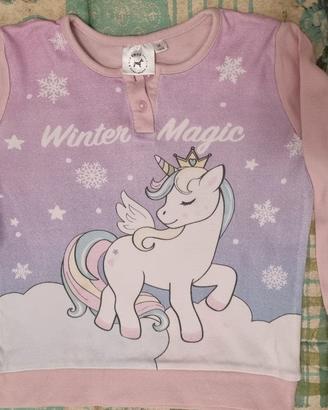 maglia pigiama bimba età anni 5 , stampa unicorno