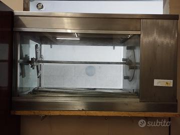 Gira arrosto professionale con cappa