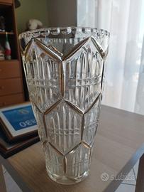 vaso in cristallo e oro