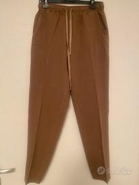 Pantaloni in mino color cammello