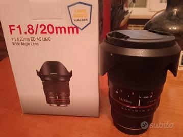 Obiettivo Samyang 20 f1.8 ED AS UMC Fujifilm X