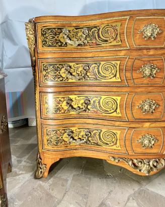 Tris Comó e Comodini Stile Boulle Napoleone III