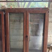 Finestra doppia anta 120 x 140 PVC effetto legno