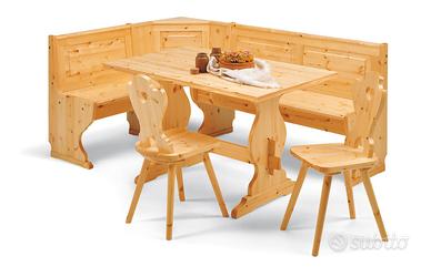 Set panca, tavolo, sedie ristorante legno 