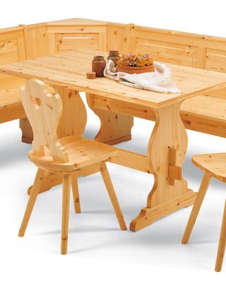 Set panca, tavolo, sedie ristorante legno 