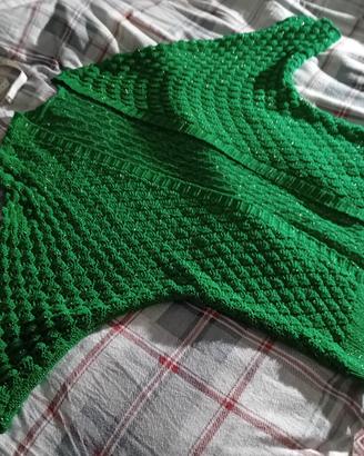 Cardigan verde con lurex 