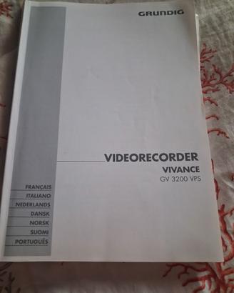 Istruzioni  videorecorder vivance gv 3200 vps