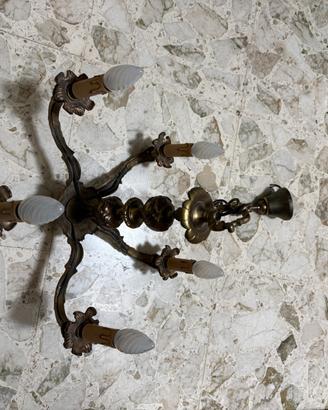 Lampadario bronzo 5 fiamme