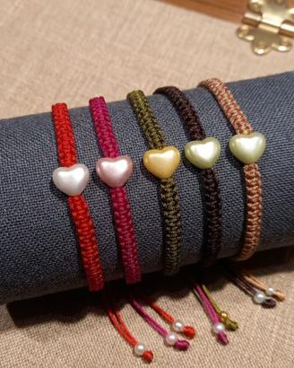 Braccialetti con cuore fatti a mano