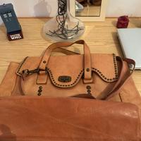 Borsa in pelle artigianale beige