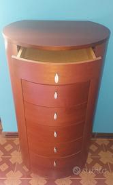 Cassettiera ovale in legno 