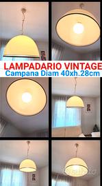 LAMPADARIO a Sospensione a Campana Vetro Vintage