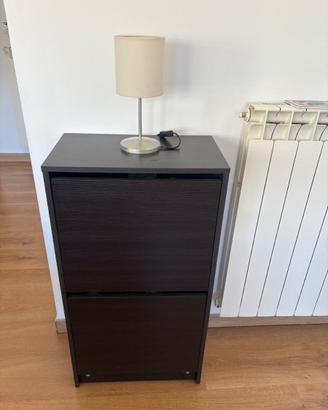 Scarpiera a 2 scomparti, marrone-nero, 49x28x93 cm