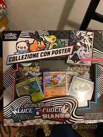 Pokemon poster luce nera fuoco bianco