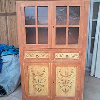 credenza + separè in rattan 