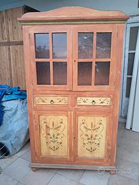 credenza + separè in rattan 