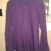 Camicia uomo viola Andrew's Ties polsino gemelli M