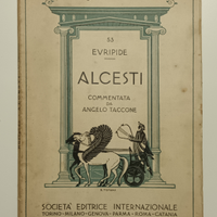 Antico libro scolastico "Alcesti" di Euripide